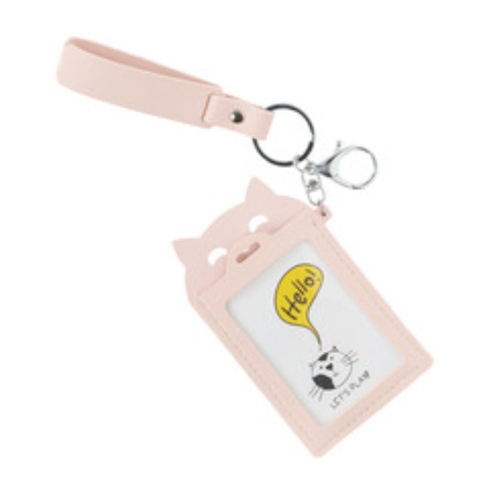 Pink kitty cat ID Holder/Luggage Tag